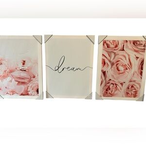 Pink Floral Dream Wall Art Set